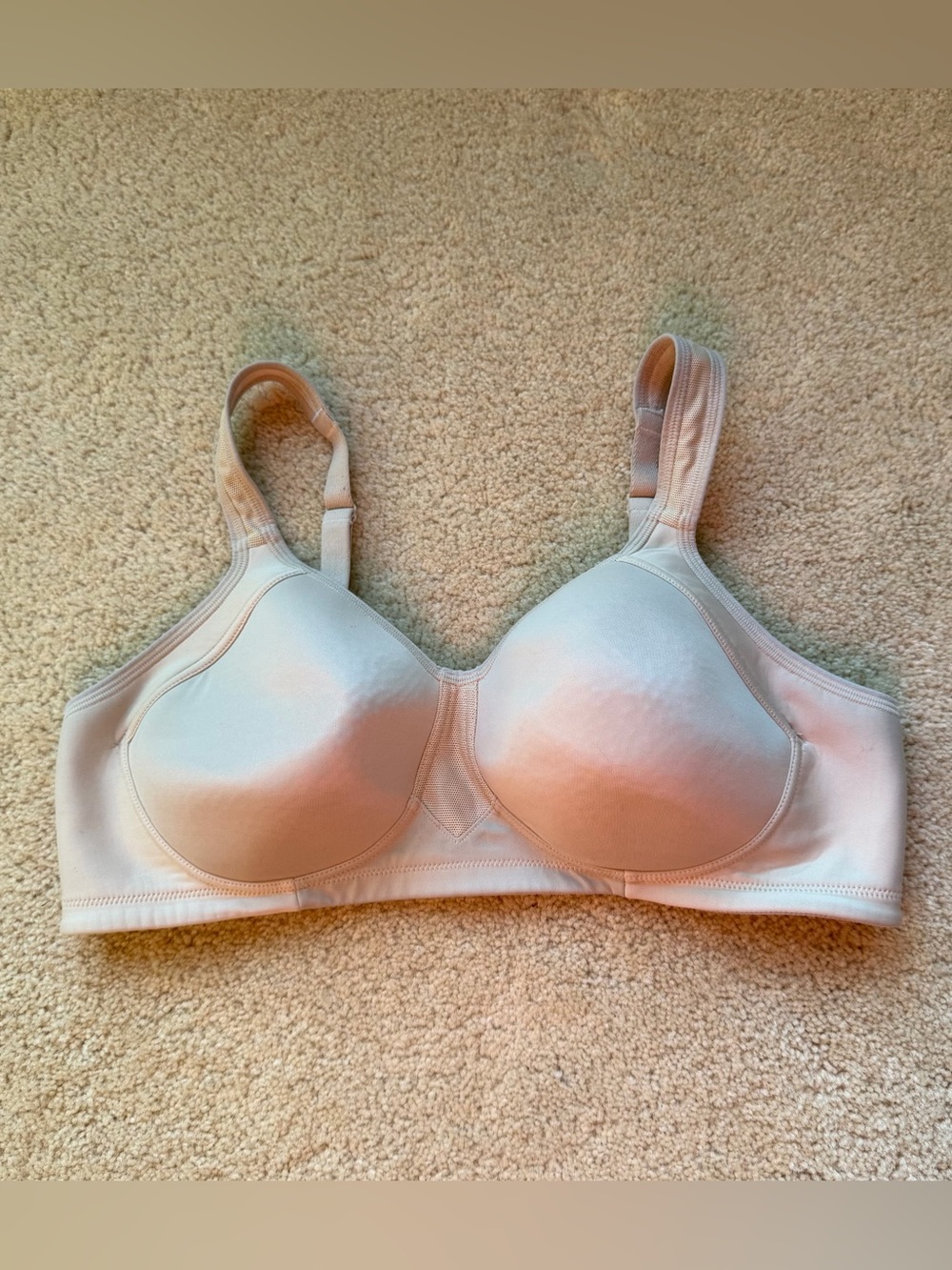 Vanity Fair Beige Wireless Full Figure Sports Bra - Size 38C - VGUC - #71500